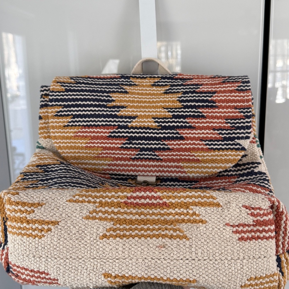 Panache Apparel Woven Aztec Backpack Boho Western 70s Southwest Adjustable Strap - Picture 9 of 17